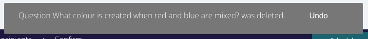 Undo delete question
